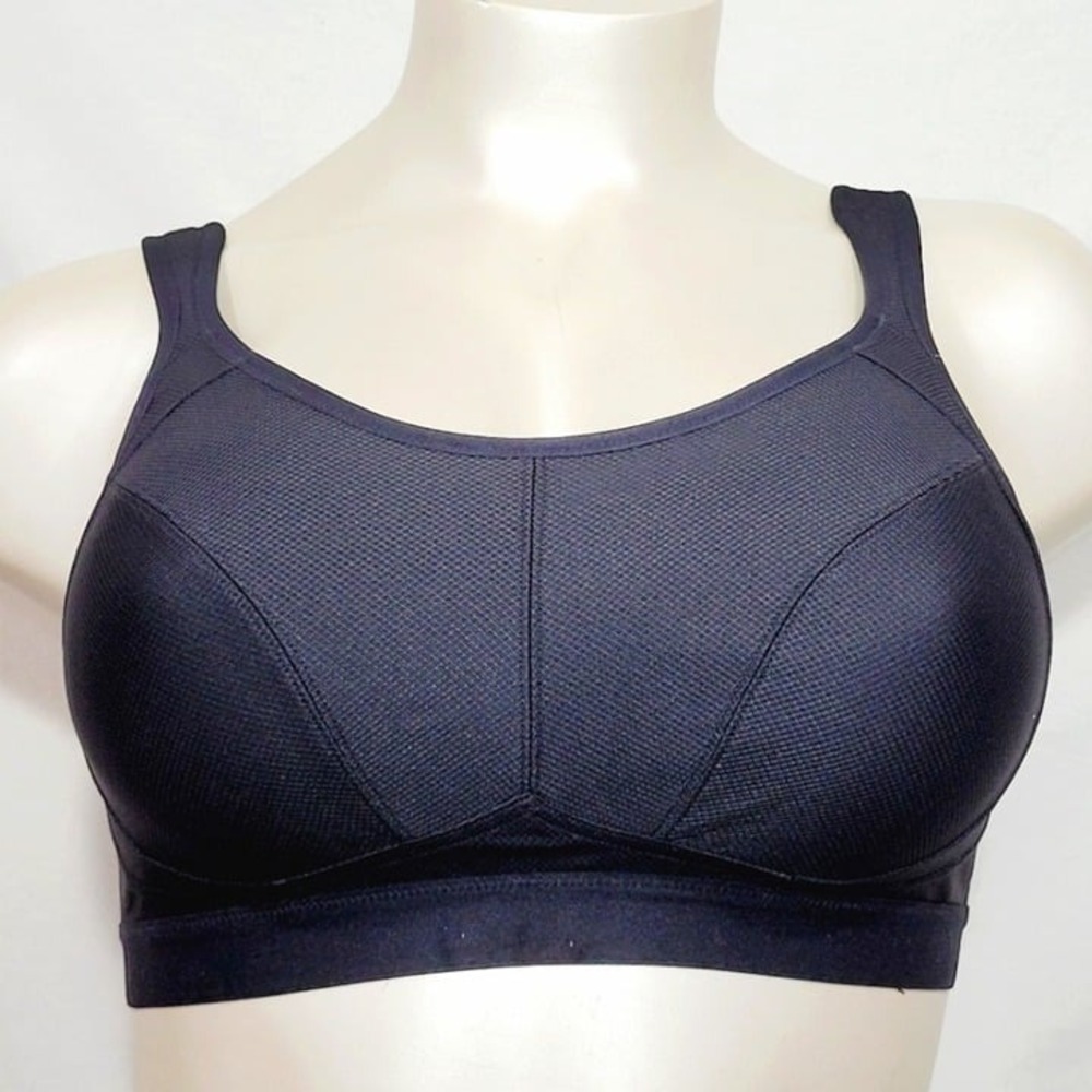 32C Felina 215152 Unity Unlined Wire Free Sports Bra Black NWT
